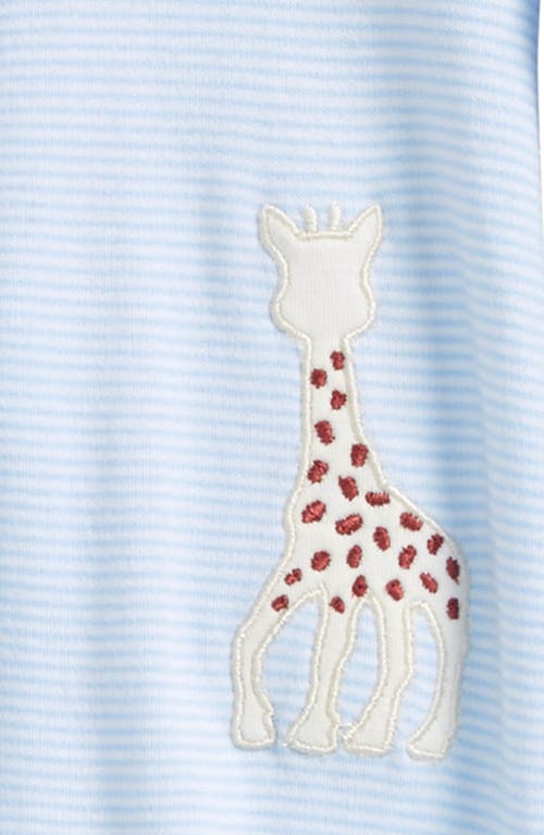 Kissy Kissy X Sophie La Girafe Stripe Footie In Blue