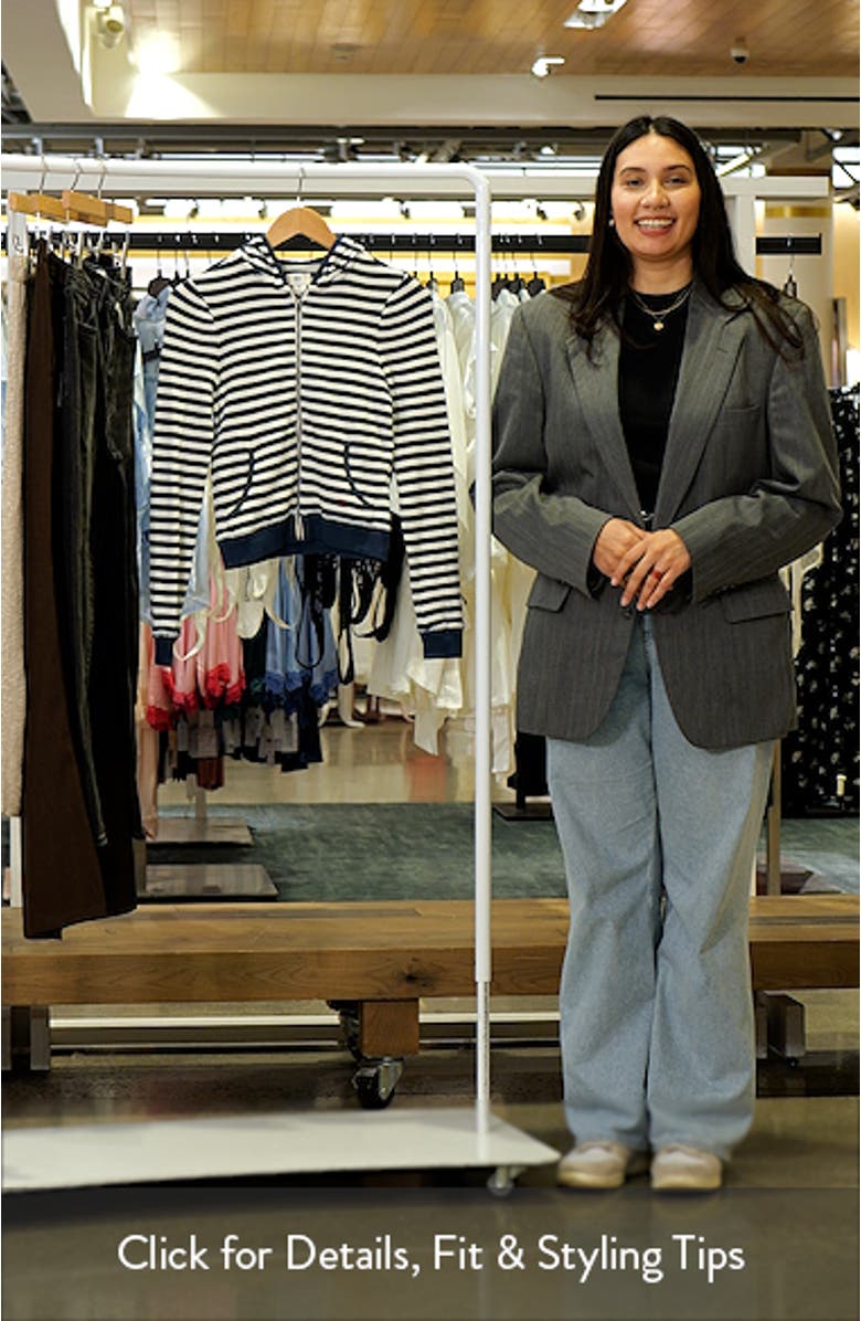 Stripe Waffle Stitch Crop Zip Hoodie, sales video thumbnail