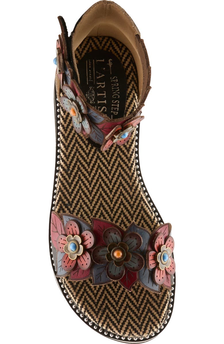 L'Artiste by Spring Step Cruzer Ankle Strap Sandal, Alternate, color, Black Multi