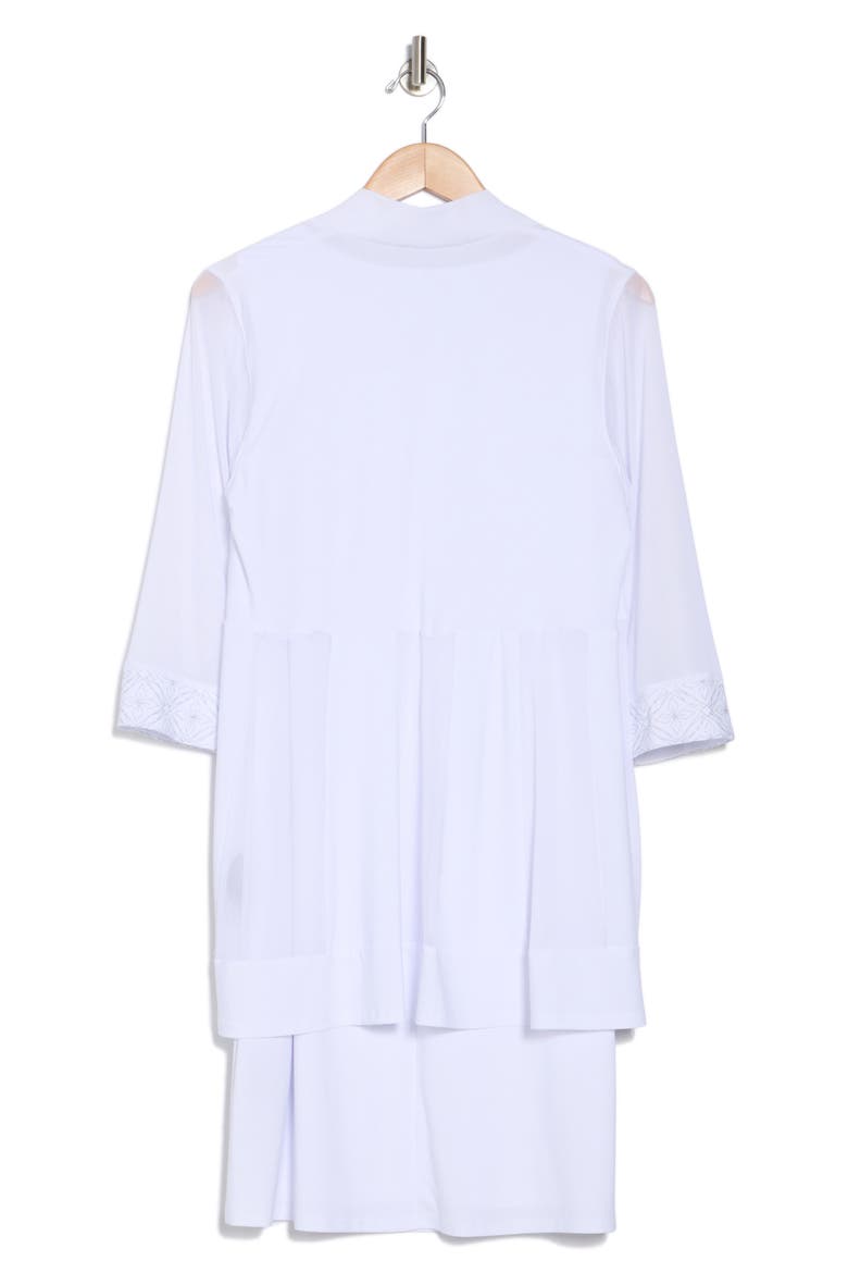 Embellished Shift Dress with Jacket, Alternate, color, WHITE