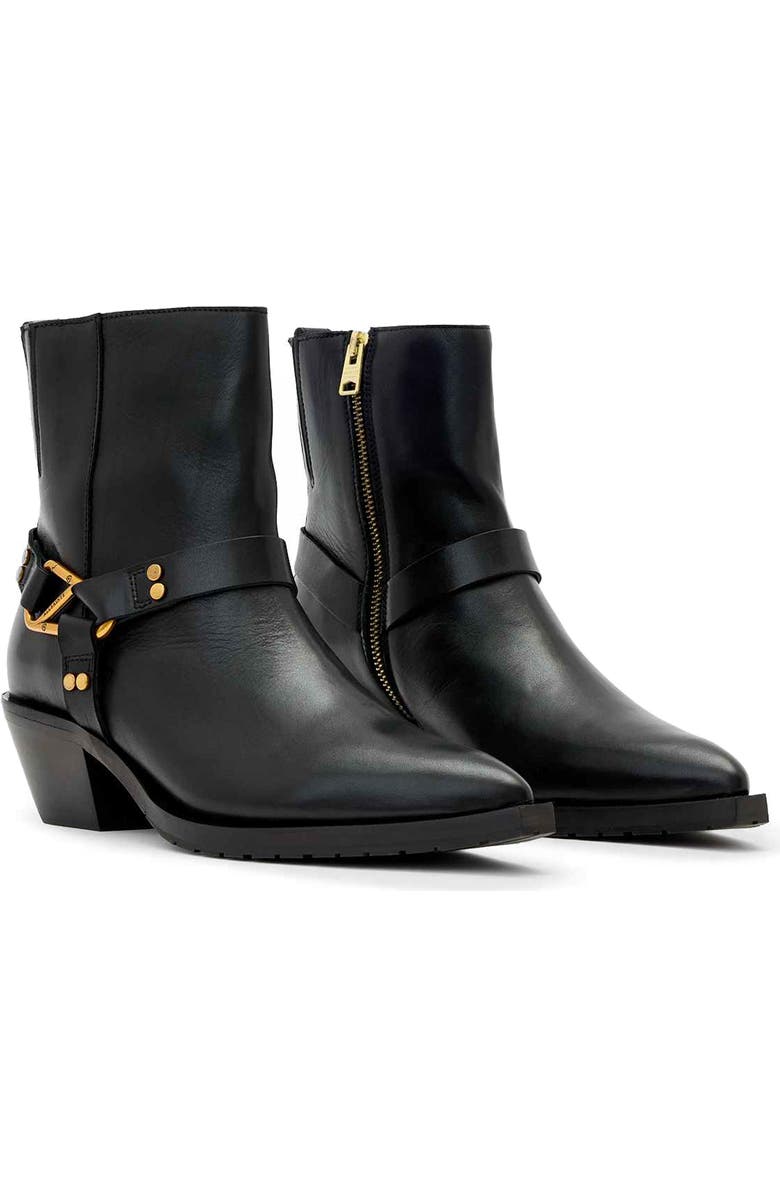 AllSaints Fox Moto Bootie, Main, color, Black