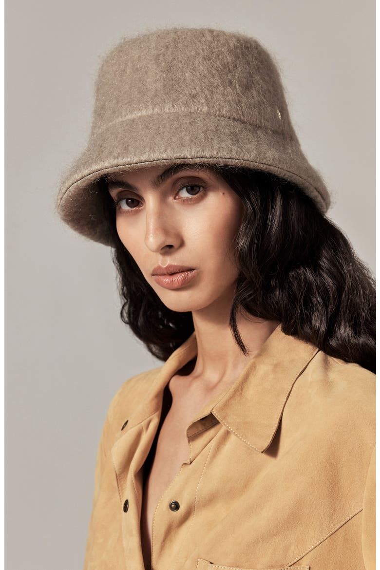 Rita Wool Blend Bucket Hat, Alternate, color, WASHED KHA