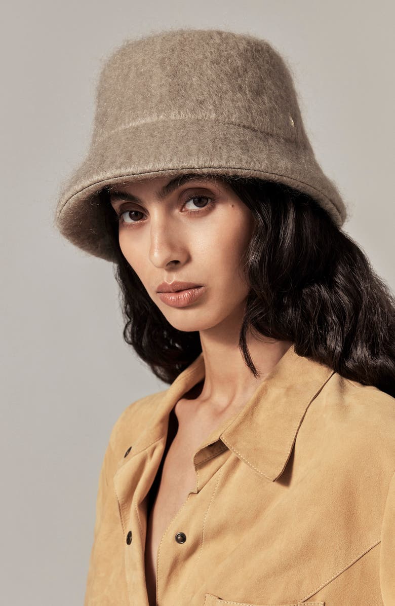 Helen Kaminski Rita Wool Blend Bucket Hat, Alternate, color, Washed Khaki