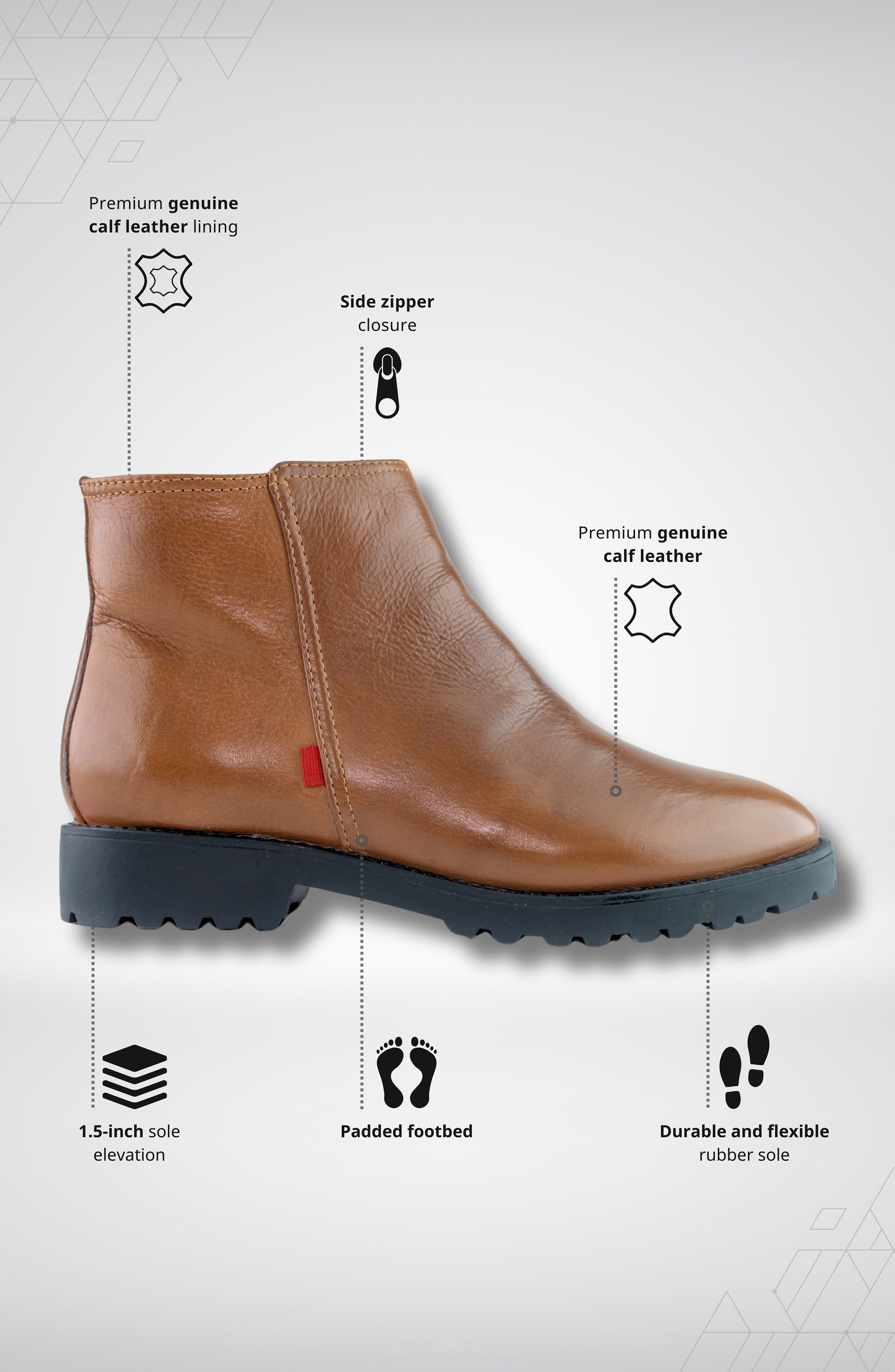 Marc Joseph New York Brookline Ave Bootie, Alternate, color, Cognac Napa Soft