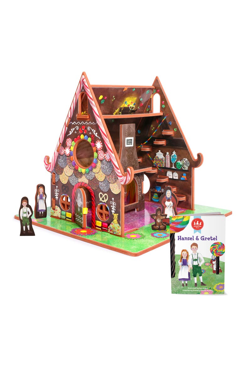 'Hansel & Gretel' Book & Gingerbread House Play Set, Main, color, MULTI