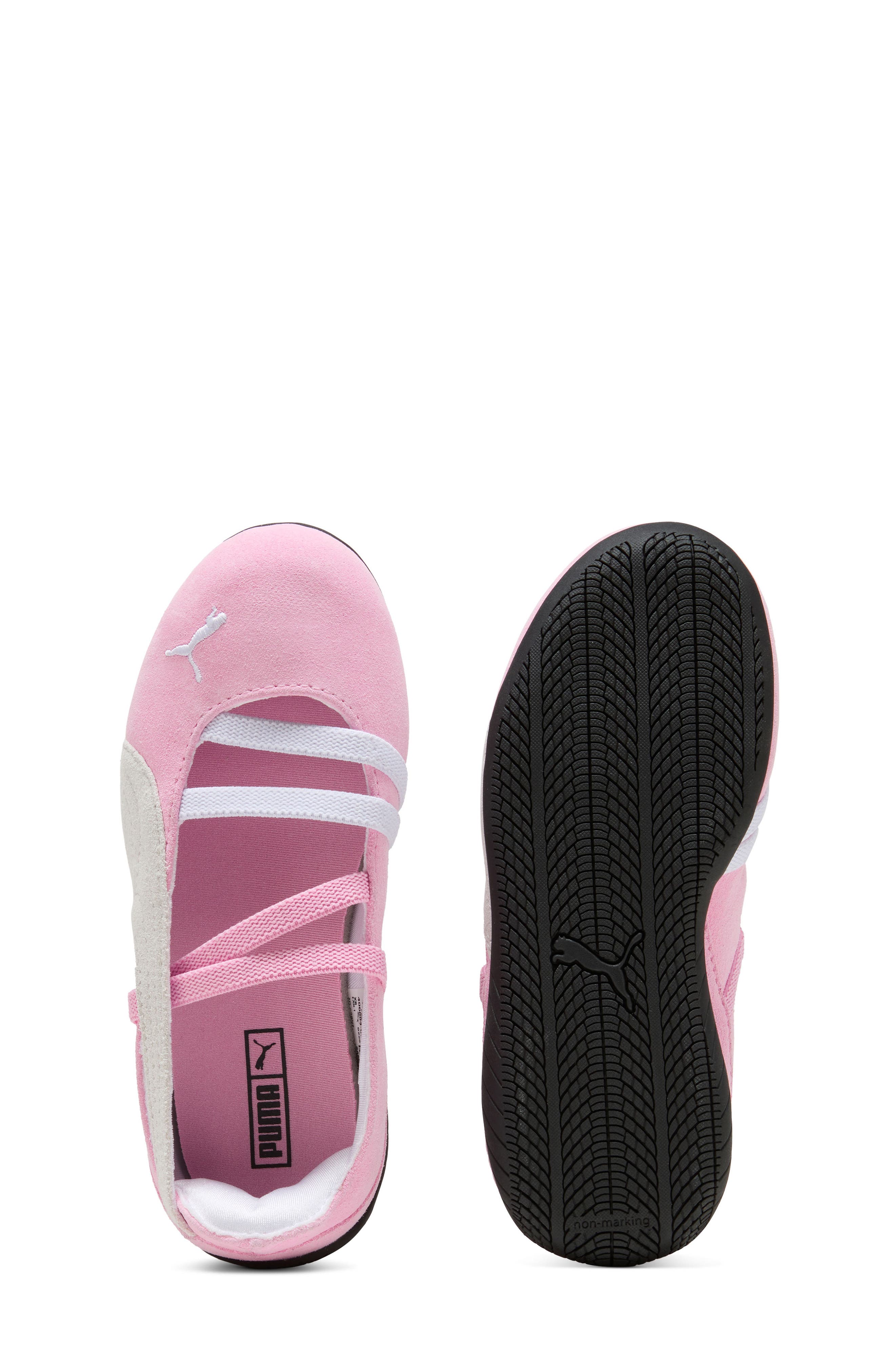 PUMA Kids
 Speedcat Ballet Sneaker, Alternate, color, Pink Shimmer/ Puma White