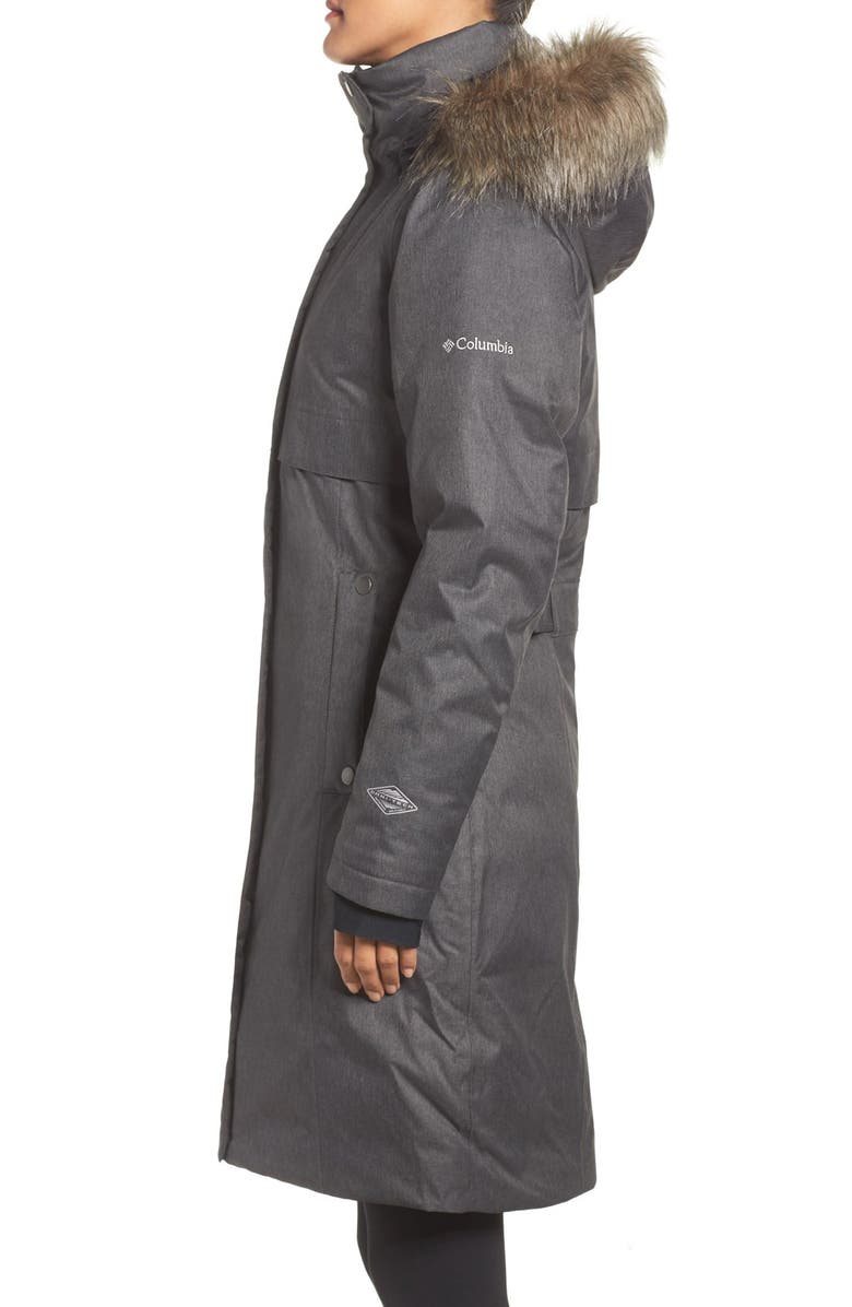 Columbia Apres Arson<sup>™</sup> Down Jacket with Faux Fur Trim, Alternate, color,