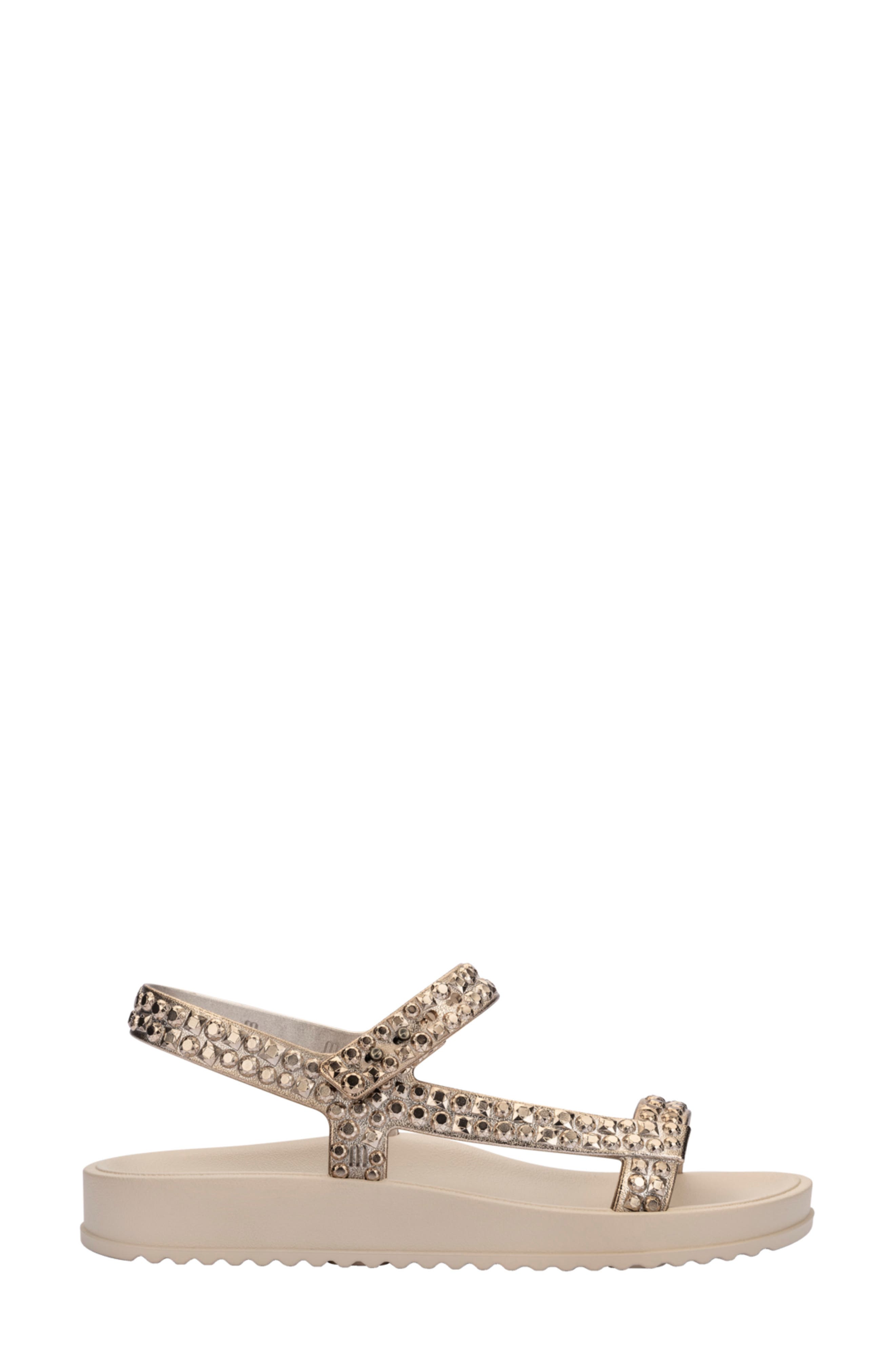Melissa Lust Sandal, Alternate, color, Beige/ Gold