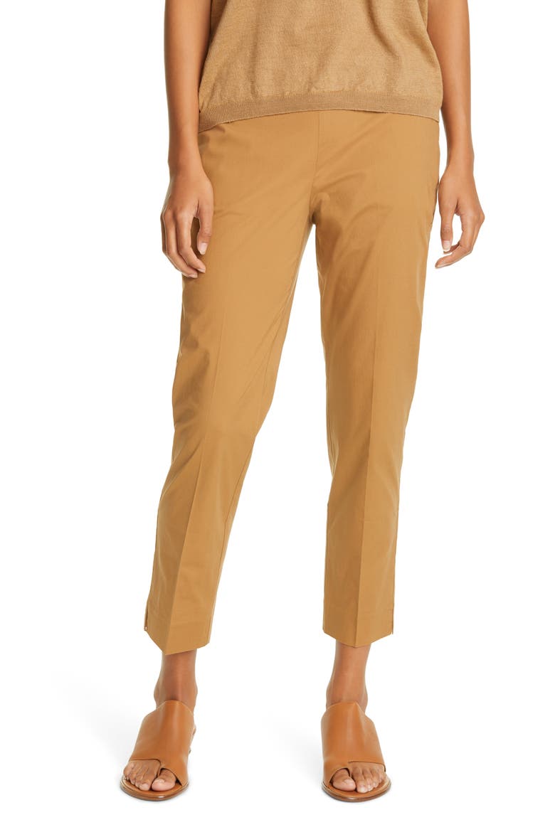 High Waist Tapered Ankle Pants, Main, color, CHESTNUT