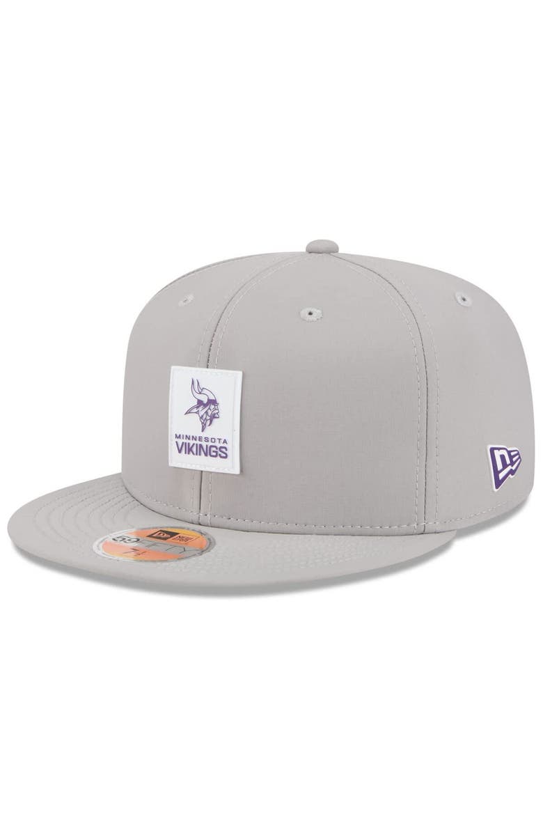 New Era Men's New Era Gray Minnesota Vikings 2025 Sideline  59FIFTY Fitted Hat, Alternate, color, Gray