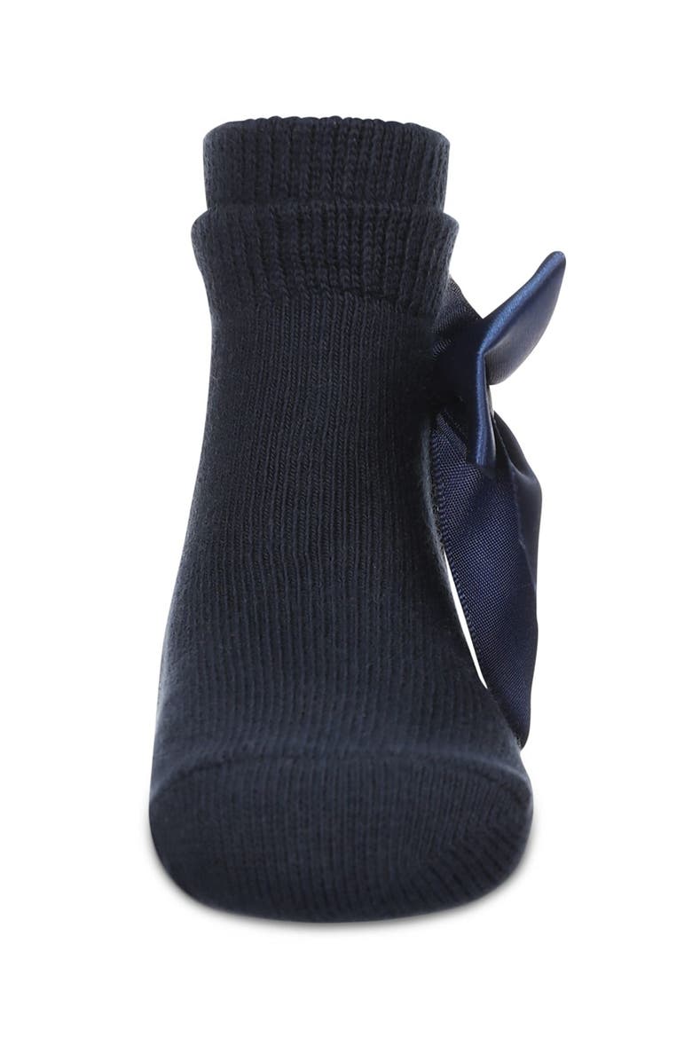 Kid's Silky Side Bow Anklet Socks, Alternate, color, Navy