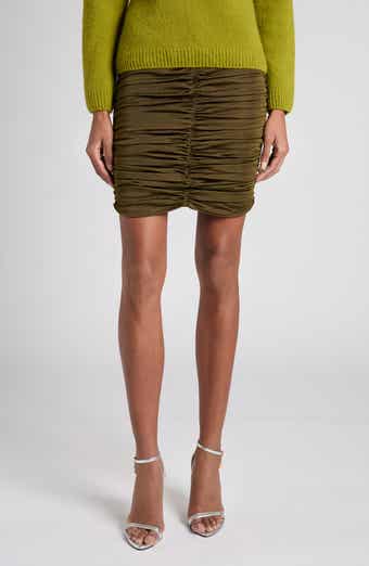 TOM FORD Ruched Silk Blend Miniskirt