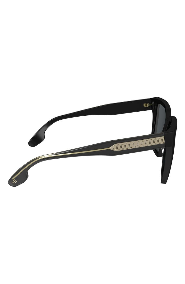 Victoria Beckham 57mm Chain Rectangular Sunglasses, Alternate, color, Black