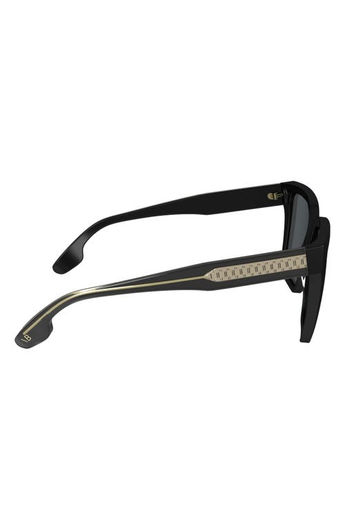 Victoria Beckham 57mm Chain Rectangular Sunglasses In Black