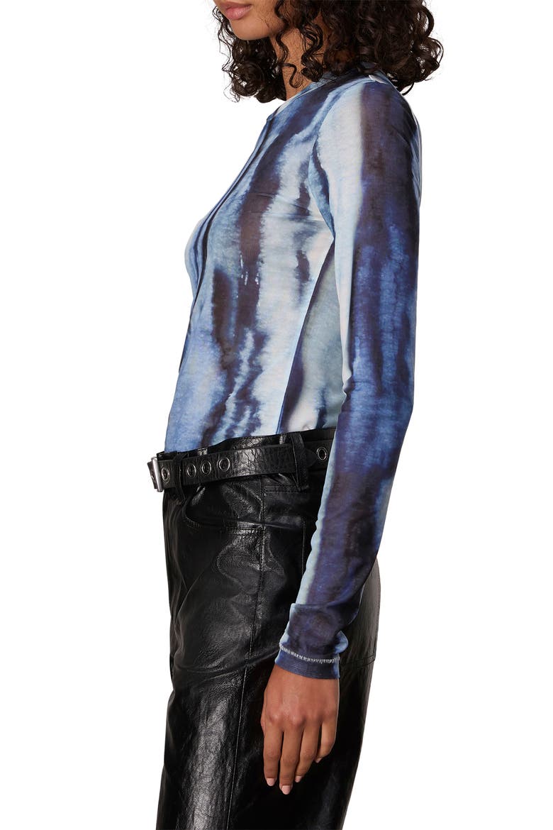 Yana Mesh Long Sleeve Top, Alternate, color, BLUE MULTI