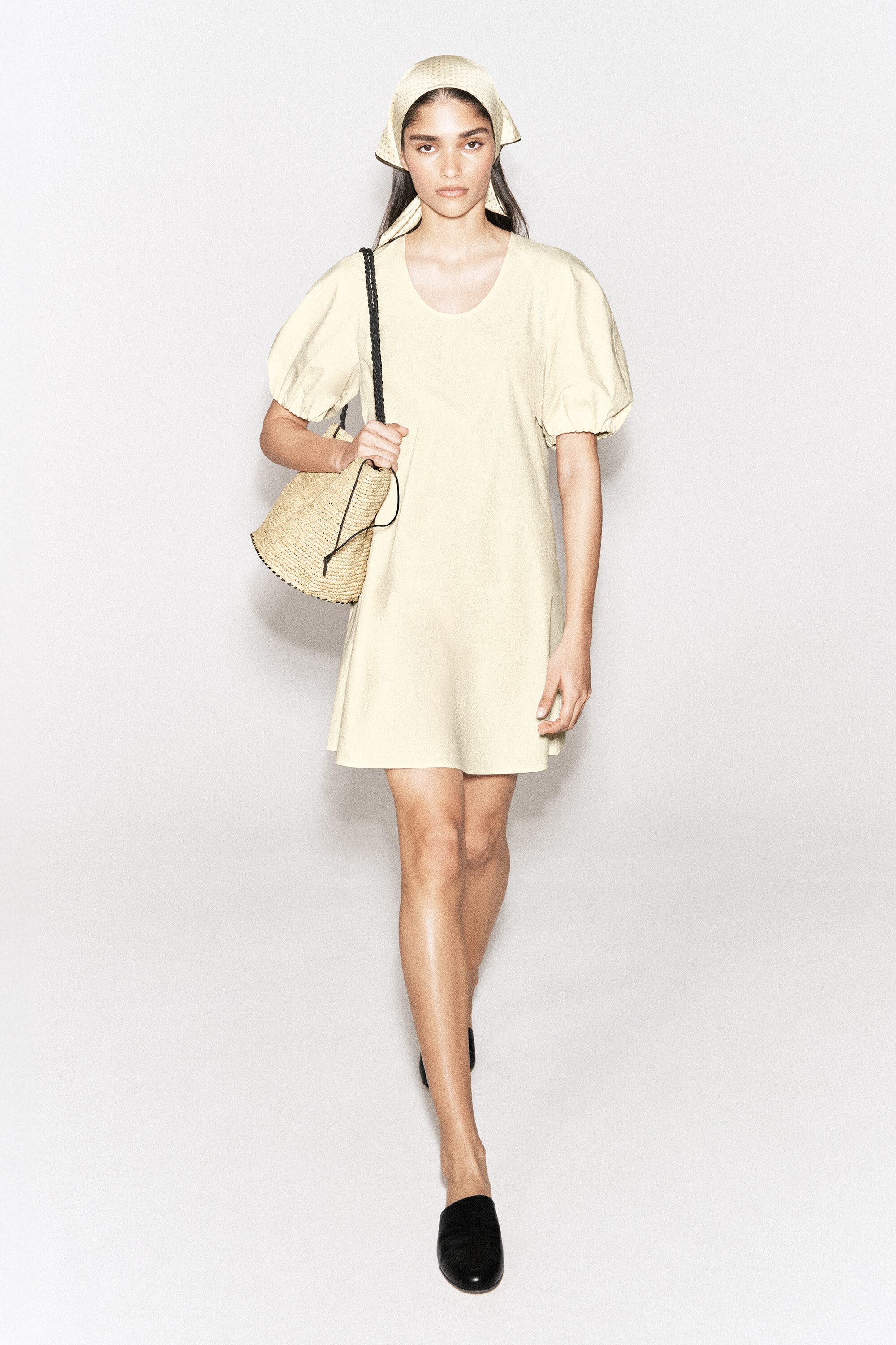 cotton on puff sleeve dress COS Puff-sleeve Mini (Women) Color:Sky Petal 17th century Layered Pleated Corset Mini Butter yellow Pair it with white