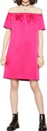 maje Off the Shoulder Satin Dress