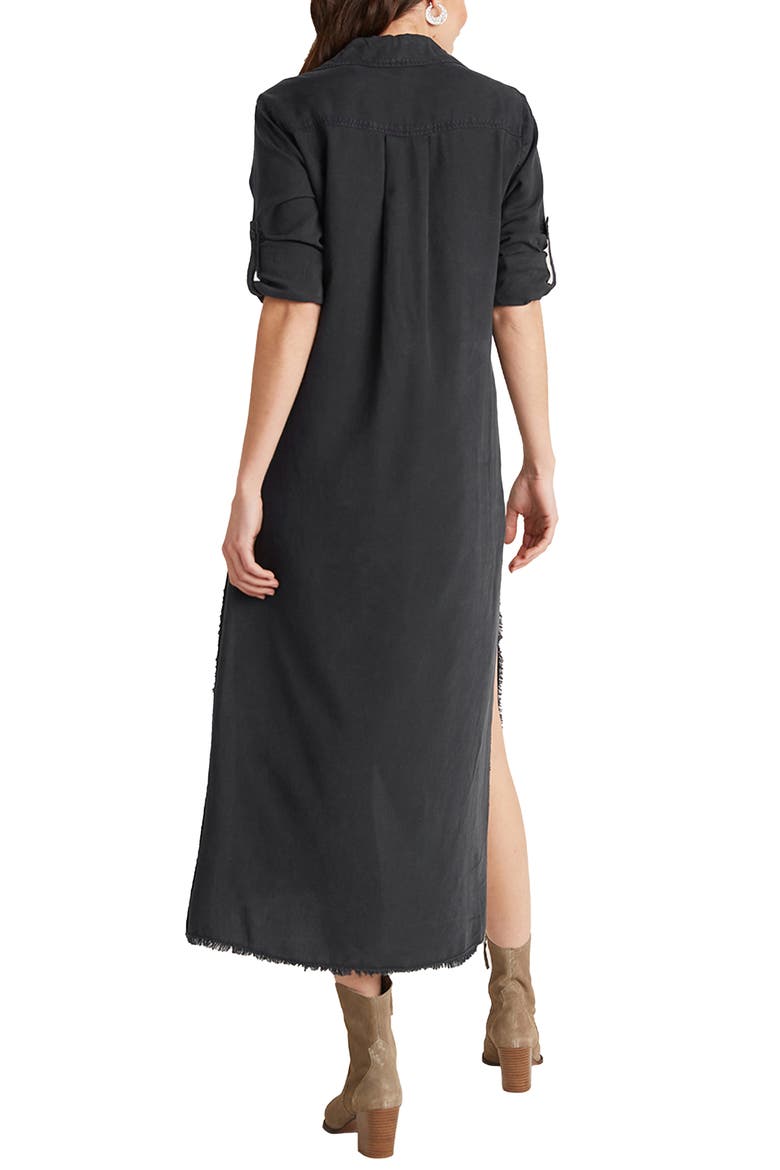 Roll Sleeve Shirtdress, Alternate, color, VINTAGE BLACK