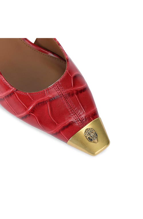 Kurt Geiger London Regent Croc Embossed Cutout Pump In Red