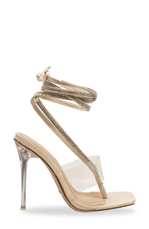 Chase & Chloe Chase And Chloe Rae Rhinestone Ankle Wrap Sandal