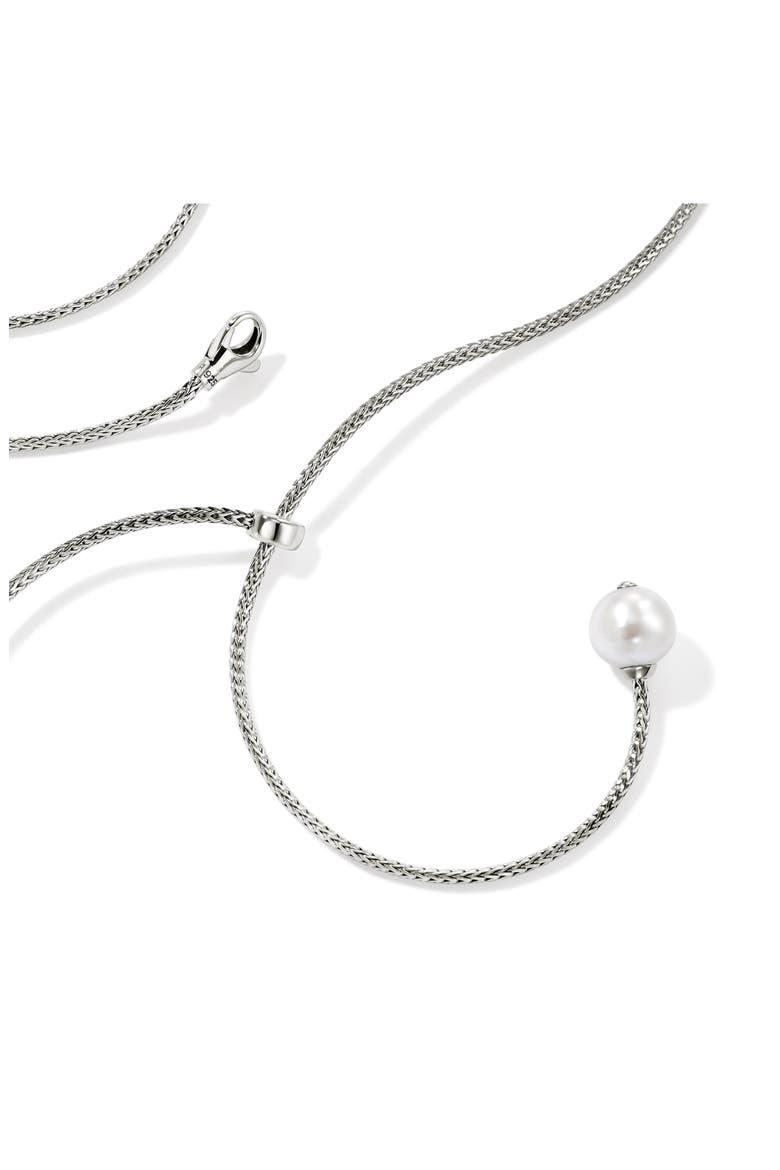 JH Essentials Pearl Lariat Necklace, 1.8mm, Alternate, color, SILVER
