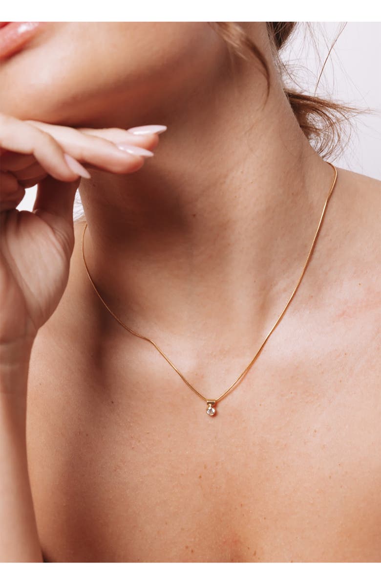 Set & Stones Ellie Birthstone Pendant Necklace, Alternate, color, Gold / April