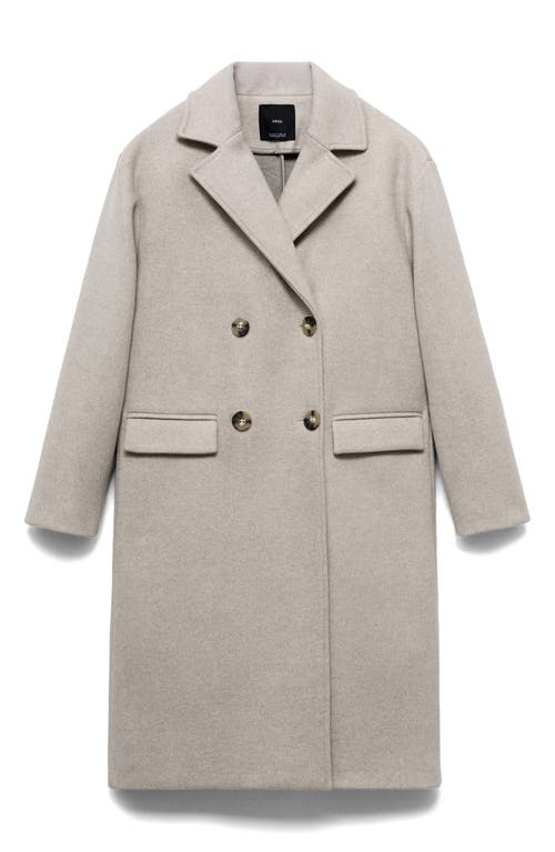 Mango Double Breasted Coat In Multi