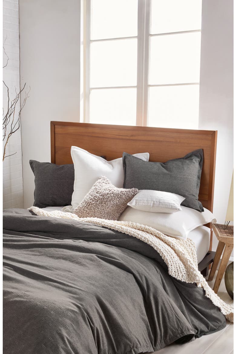 Pure Flannel Duvet Cover, Alternate, color, CHARCOAL
