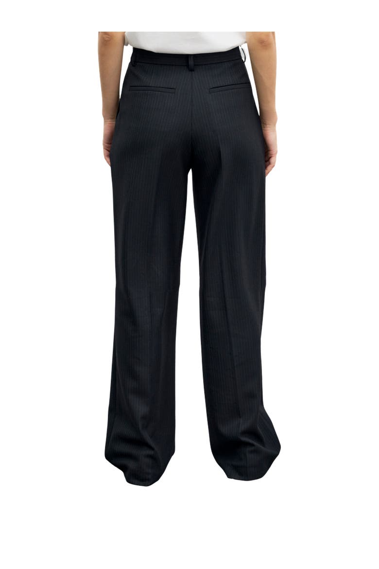 Mimi Pinstripe Wide Pants, Alternate, color, Black