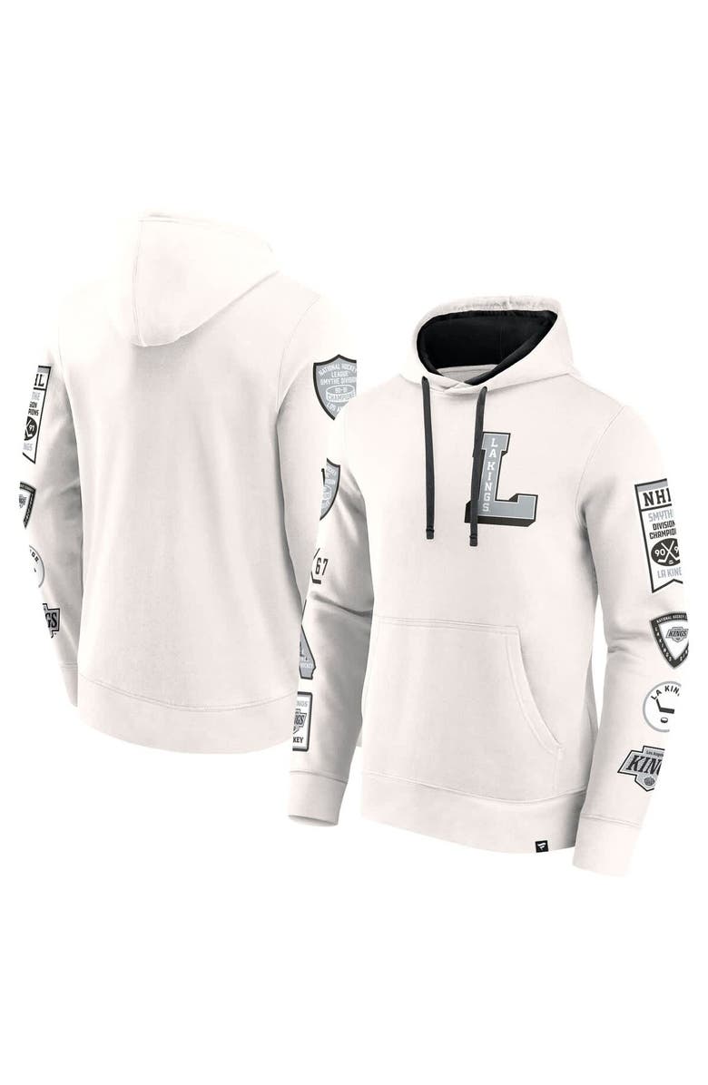 FANATICS Men's Fanatics White Los Angeles Kings Letterman Fleece Pullover Hoodie, Alternate, color, 