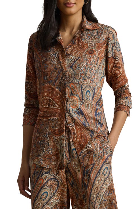 Paisley Crêpe de Chine Button-Up Shirt