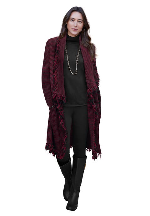 Shawl-Collar Fringe Jacket