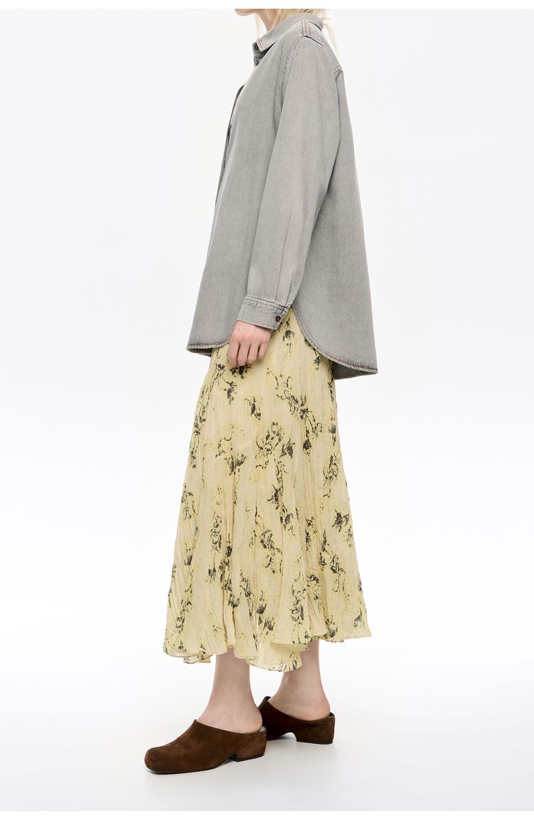Bimba y Lola Notebook Pleated Asymmetric Skirt, Alternate, color, Notebook Light Yellow