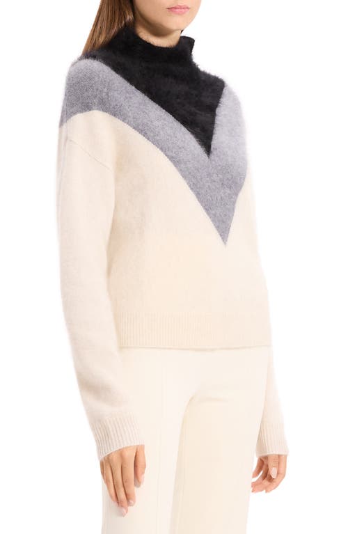 Theory Chevron Yoke Brushed Cashmere Sweater