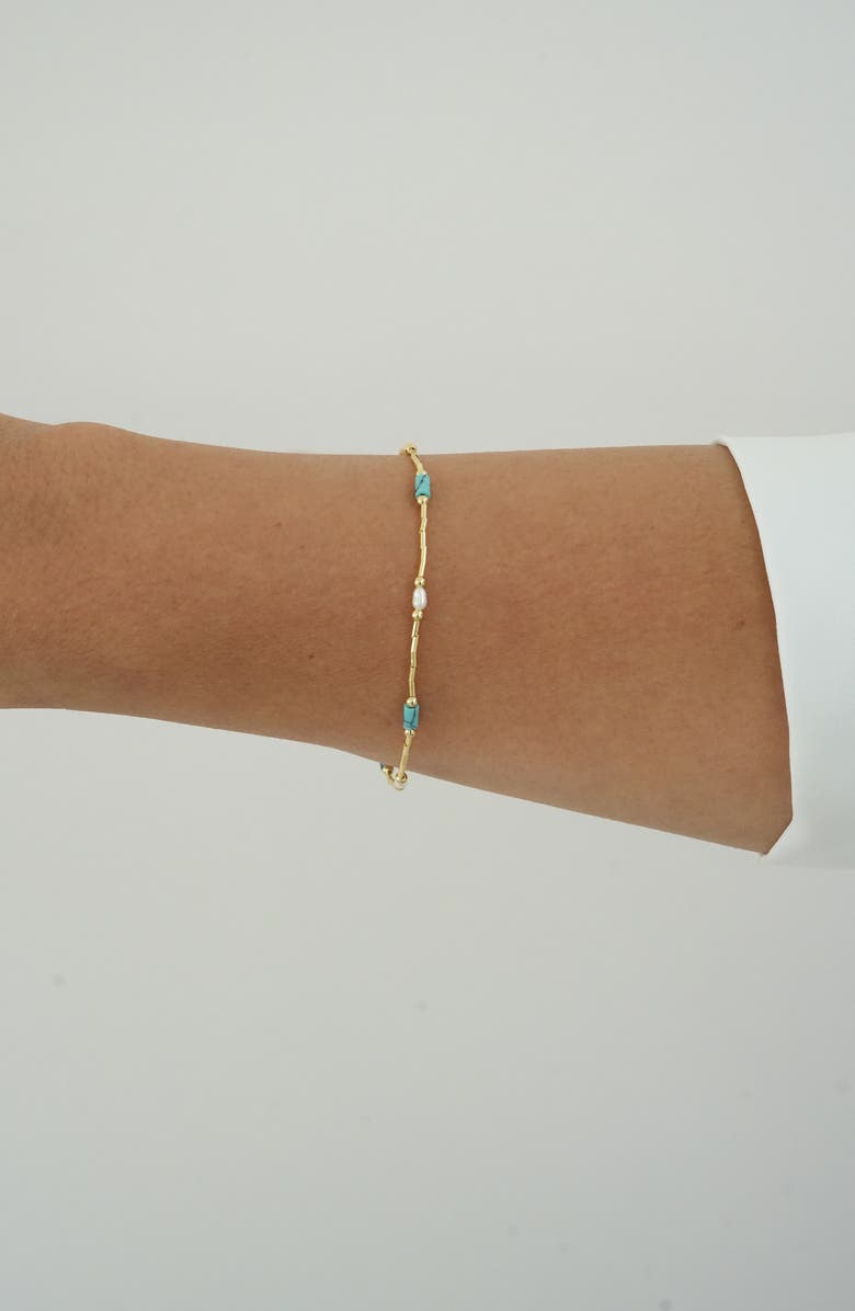 Argento Vivo Sterling Silver Liquid Silver Beaded Bracelet, Alternate, color, Gold