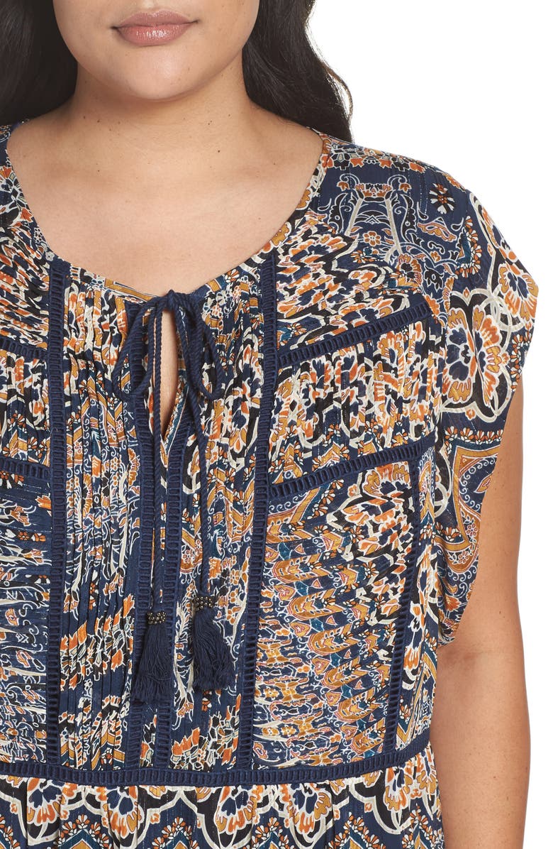 DR2 by Daniel Rainn Daniel Rainn Print Pleated Top | Nordstrom