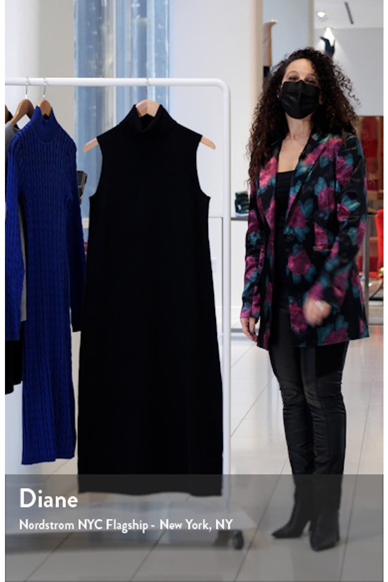 Sleeveless Turtleneck Cashmere Midi Sweater Dress video