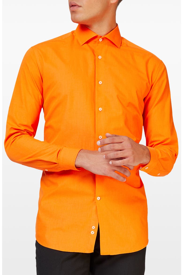 The Orange Button-Up Shirt, Main, color, ORANGE