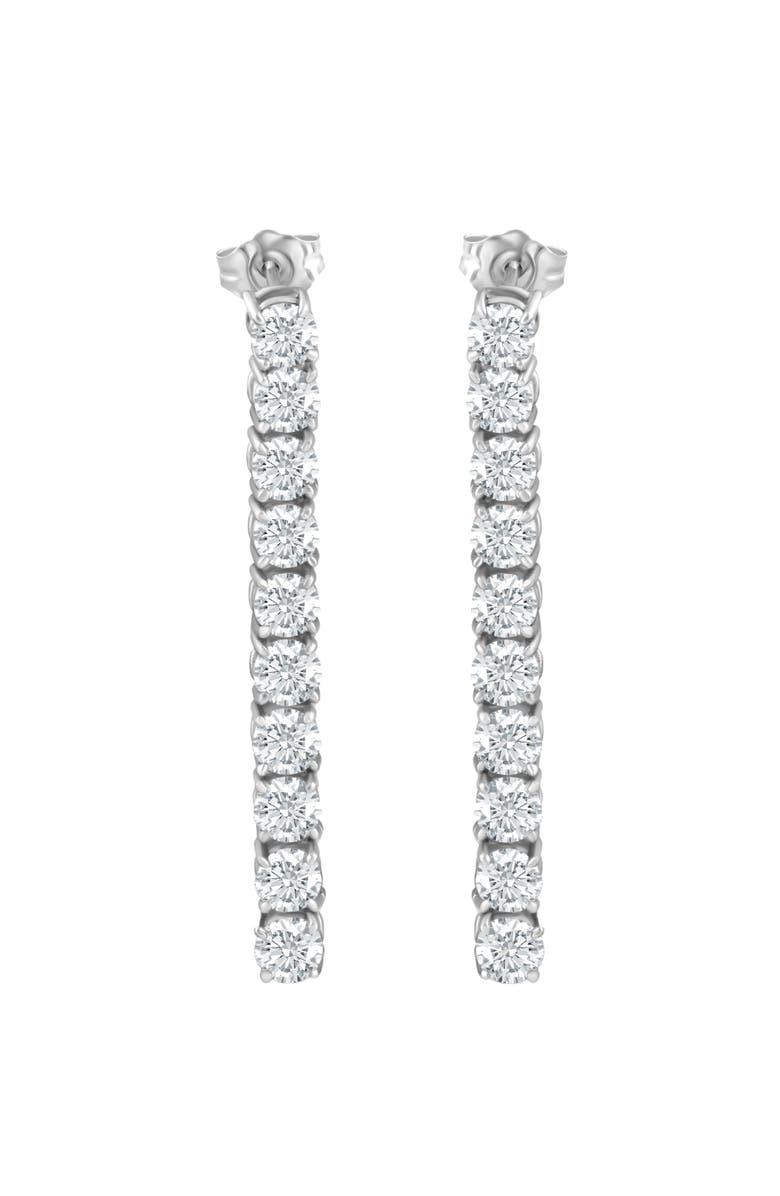 Bliss Diamond 5 Ct Pear Shape Dangle Lab Grown Diamond Large Earrings Gold 2" Tall, Alternate, color, 10K White Gold