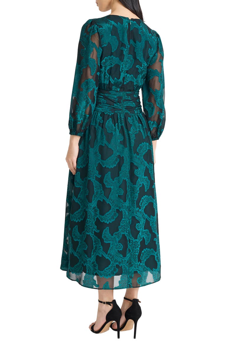 Long Sleeve Midi Dress, Alternate, color, EMERALD