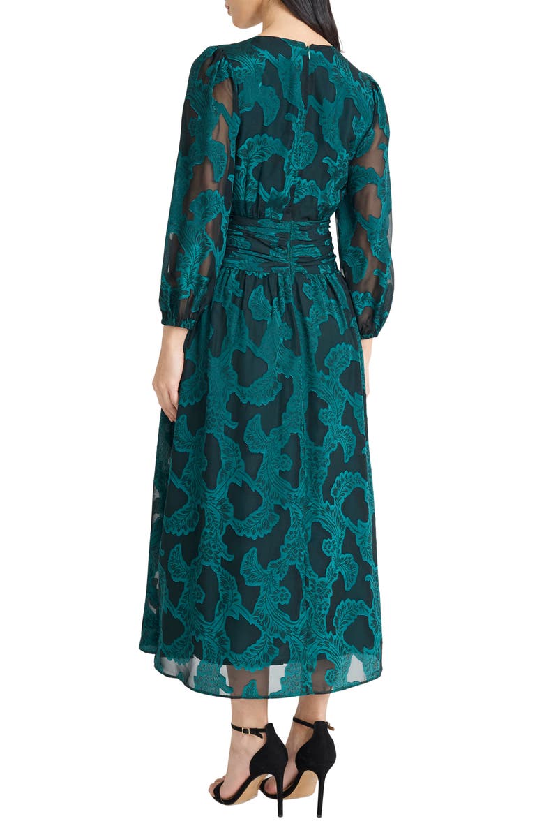 Maggy London Long Sleeve Midi Dress, Alternate, color, Emerald