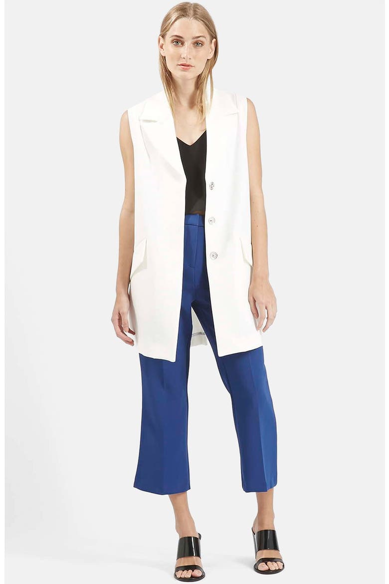 Swingy Crepe Vest, Alternate, color, WHITE