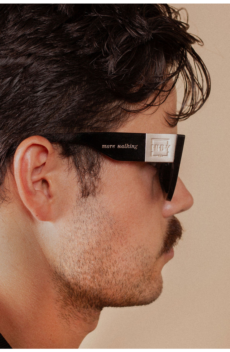 INDY Lainey Square Polarized Sunglasses, Alternate, color, Black