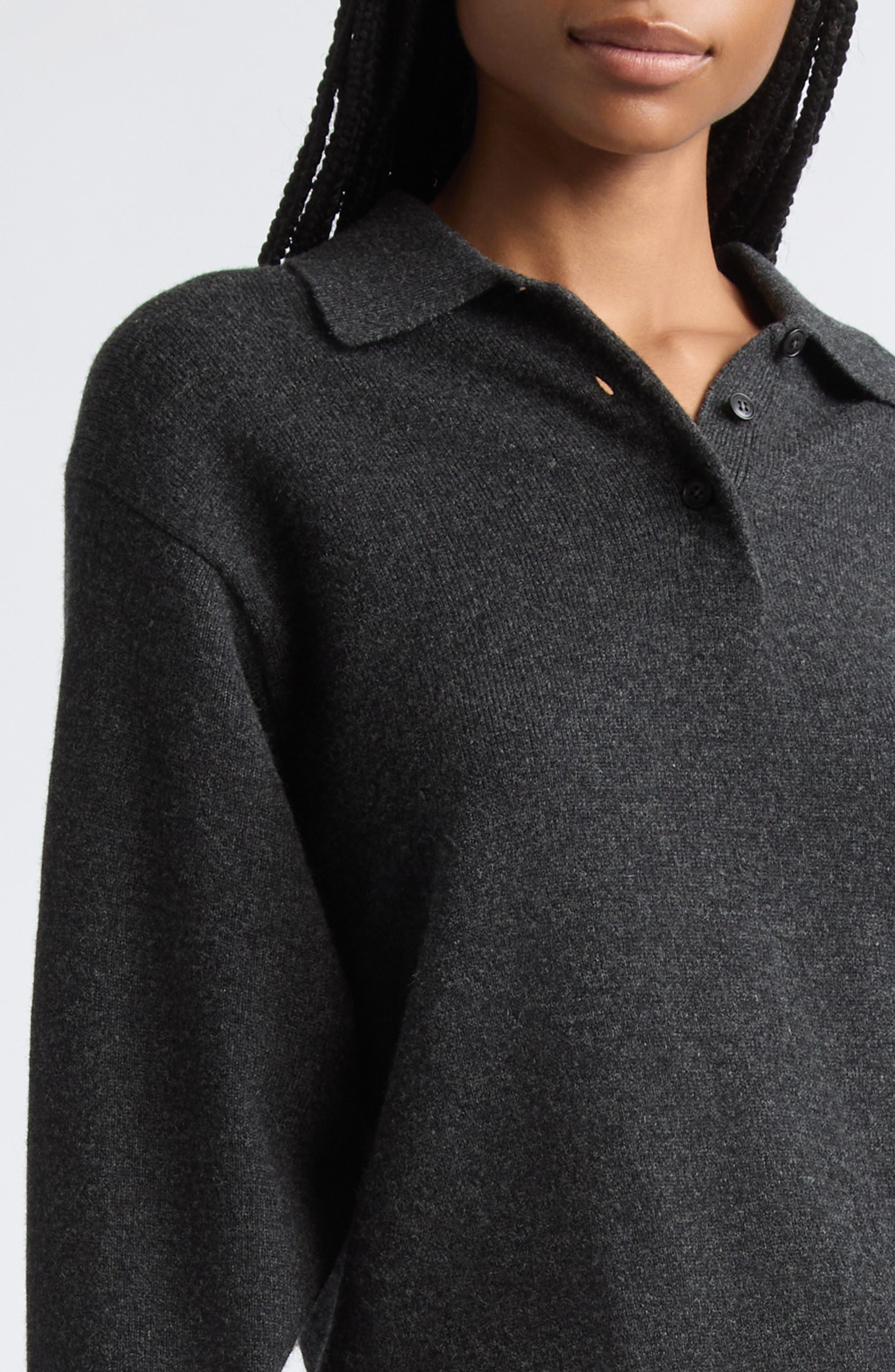 Alexander Wang Wool Blend Long Sleeve Polo Dress (Women) | Nordstrom