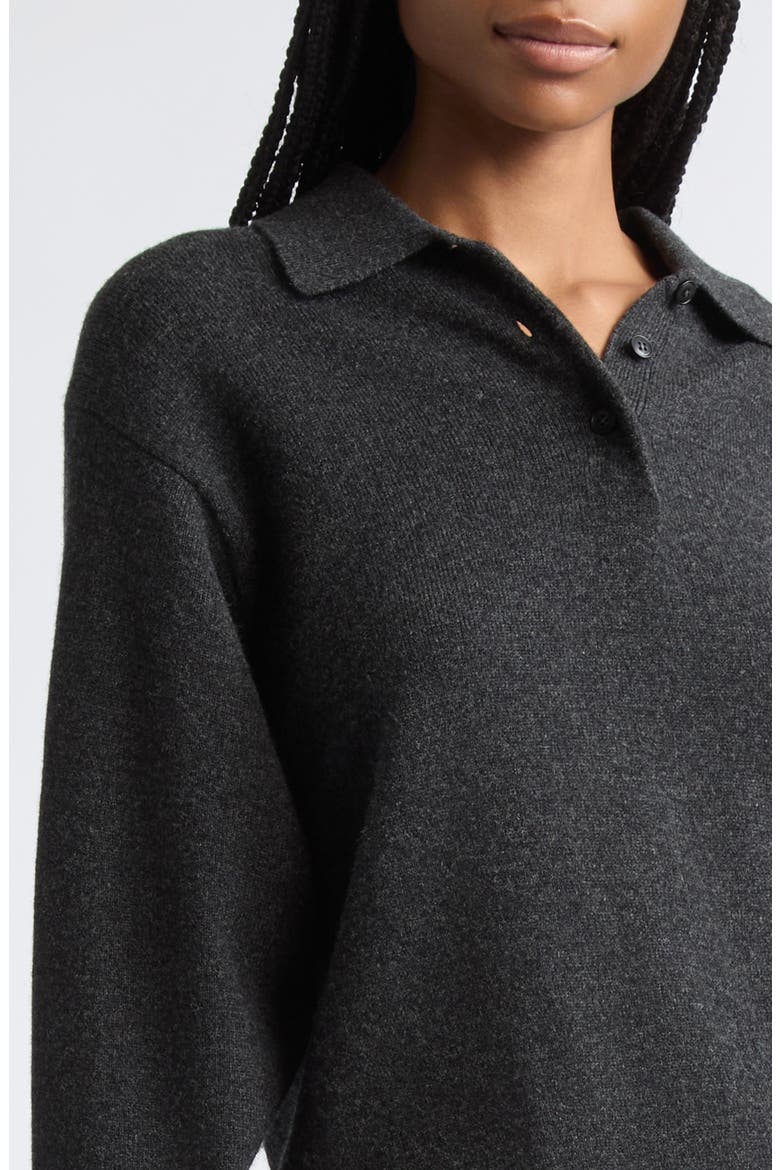 Wool Blend Long Sleeve Polo Dress, Alternate, color, GRAPHITE