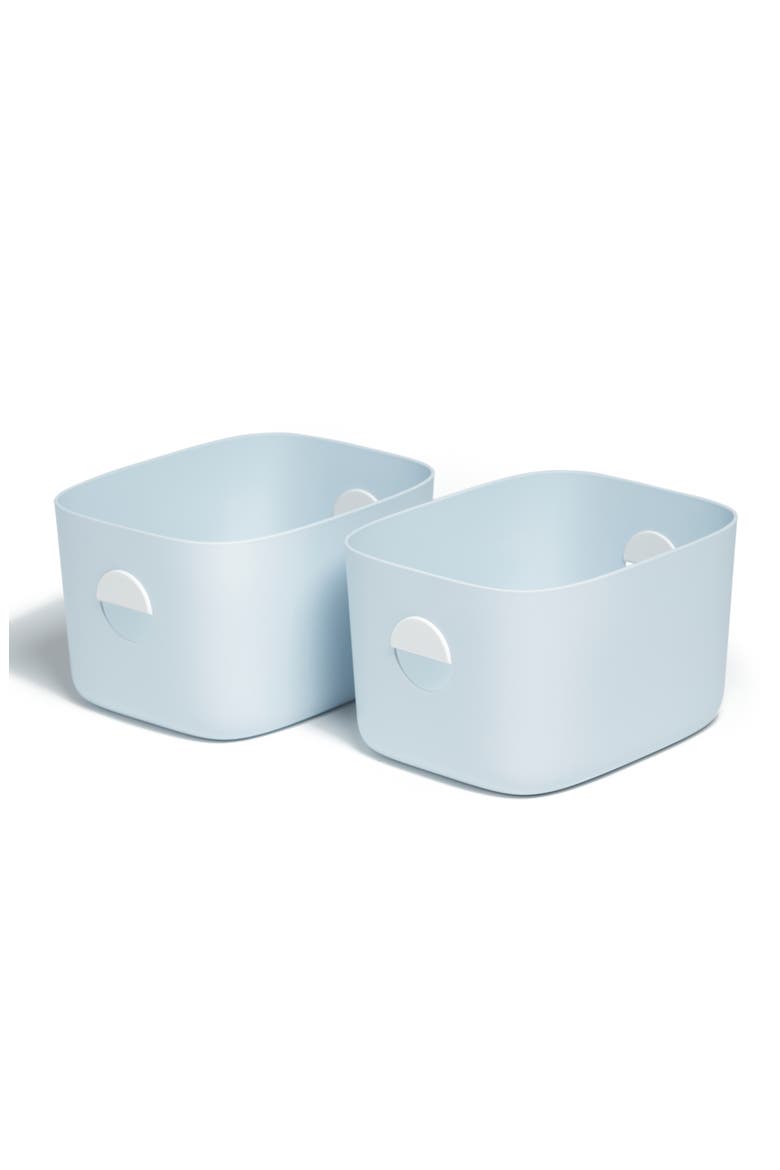 Set of 2 Medium Bins, Main, color, LIGHT BLUE