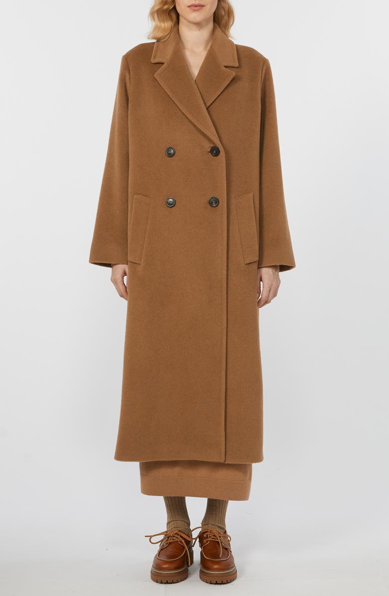 Weekend Max Mara Zufolo Double Breasted Wool & Alpaca Blend Coat, Main, color, Camel