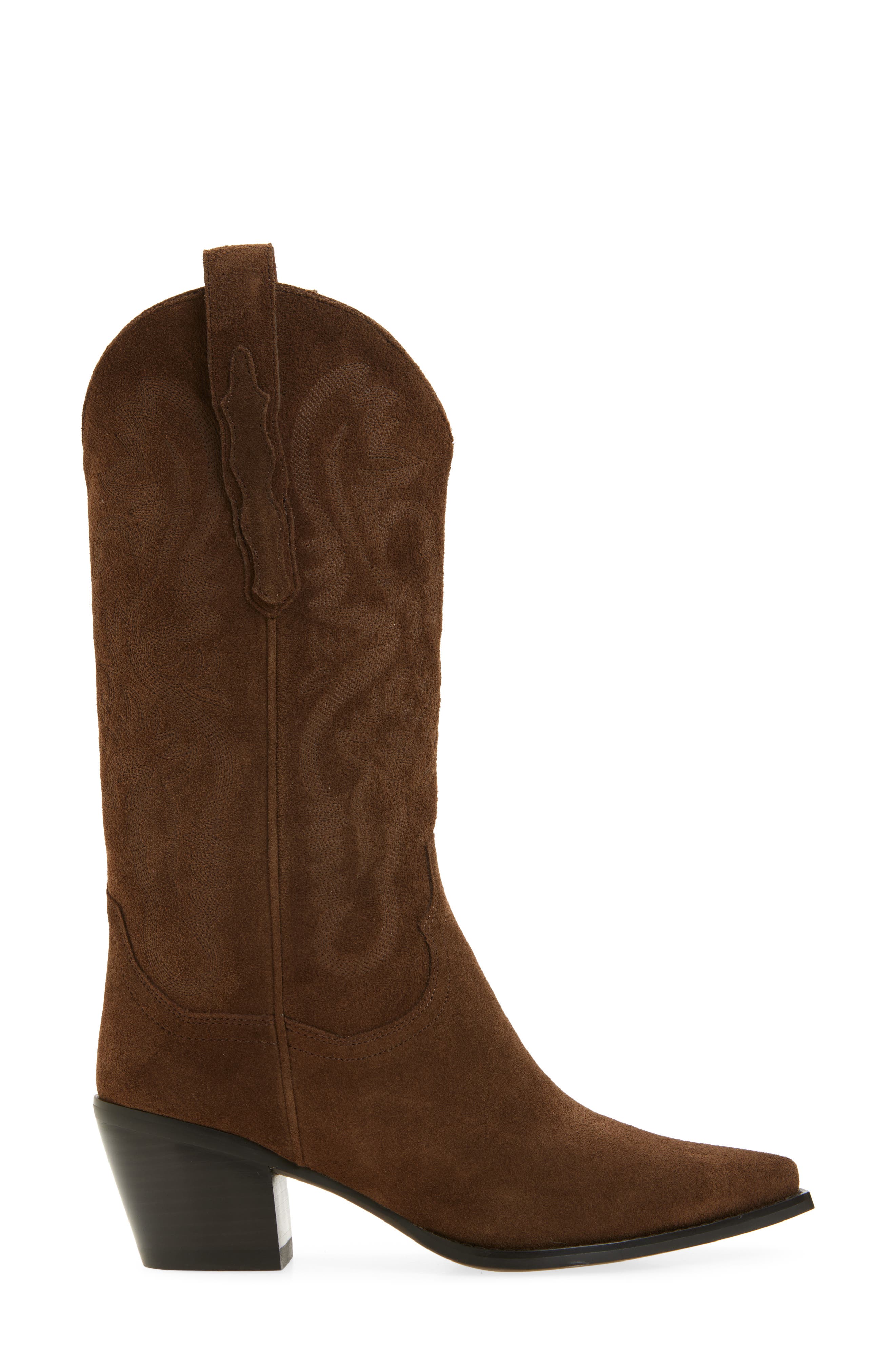 Jeffrey Campbell Dagget Western Boot, Alternate, color, Brown Suede