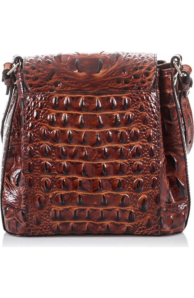 Brahmin Margo Croc Embossed Leather Crossbody Bag, Alternate, color, Pecan