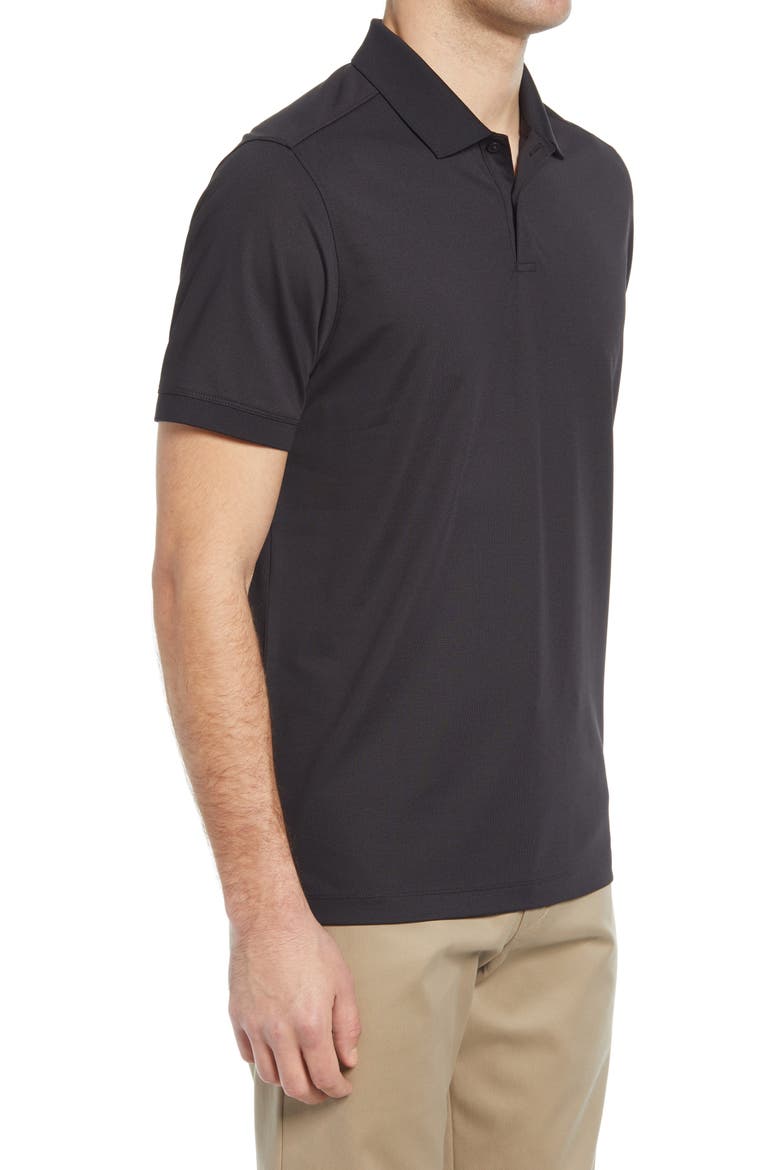 Tech-Smart Piqué Performance Polo, Alternate, color, BLACK MELANGE